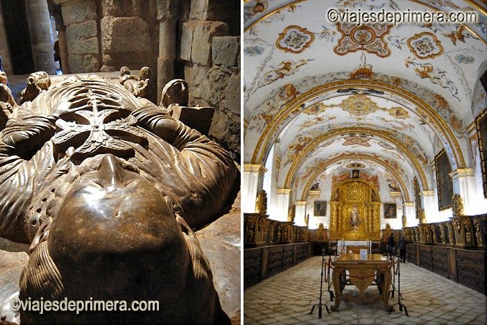 Sepulcro de San Millán de la Cogolla, en el Monasterio de Yuso e interior de la sacristía del Monasterio de Yuso, ambos Patrimonio de la Humanidad de La Rioja.