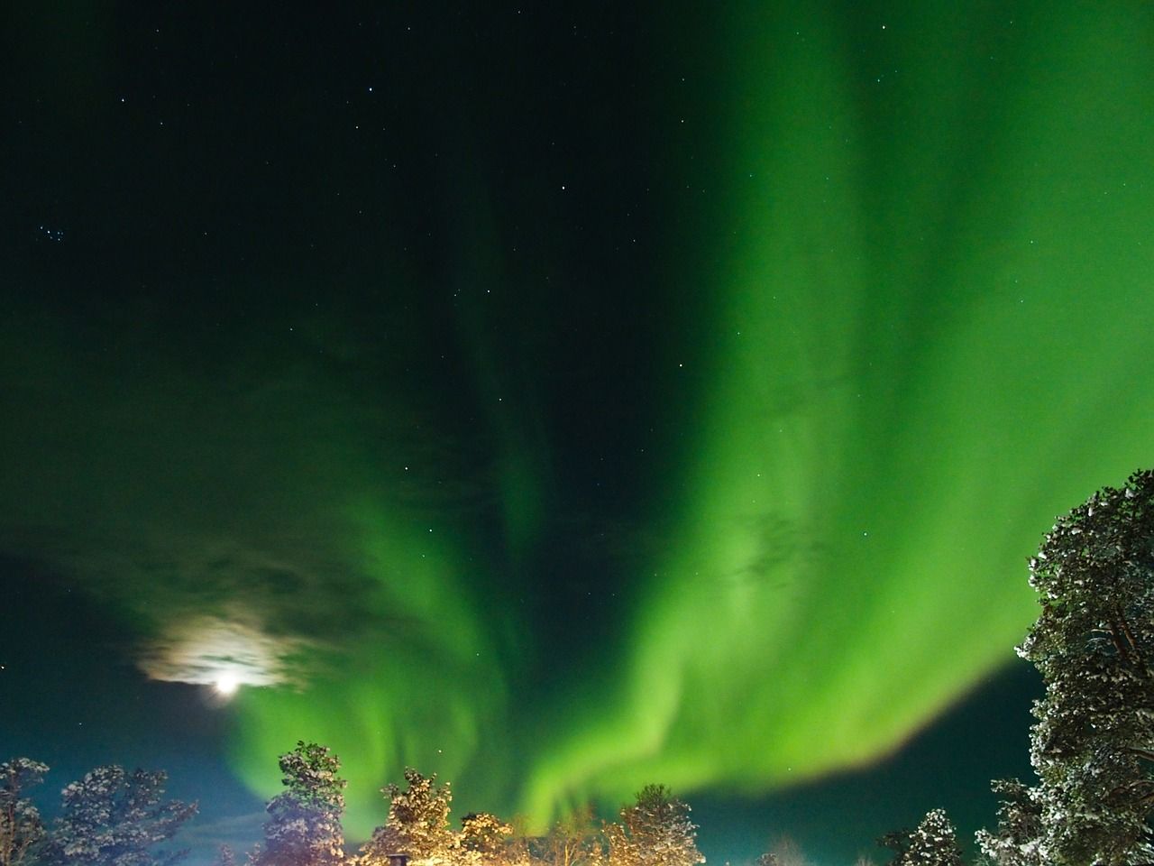 Las auroras boreales son un fenómeno físico que se concentra alrededor del Polo Norte magnético