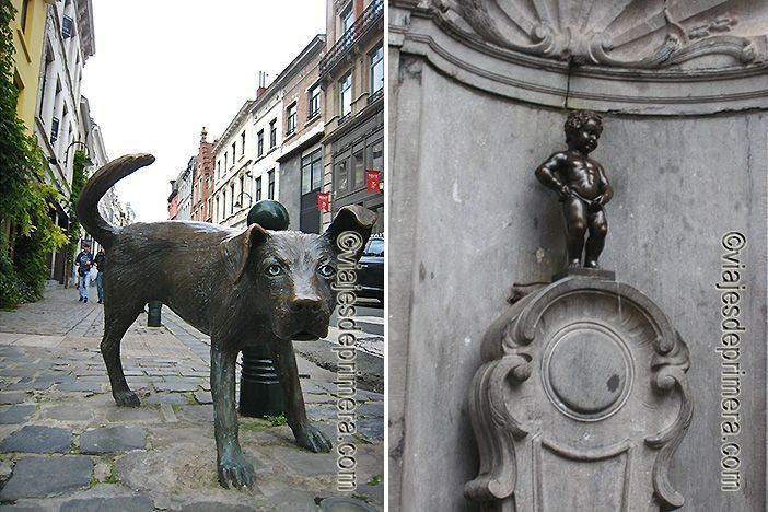 Manneken Pis y Zinekke Pis son dos de los monumentos de Bruselas más originales