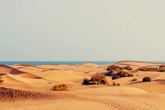 El origen de las dunas de Maspalomas está en los vientos del interior de Gran Canaria que transportan los sedimentos acumulados