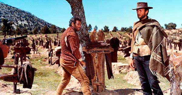 Fotograma de la película El bueno, el feo y el malo, rodada en Sad Hill, Burgos